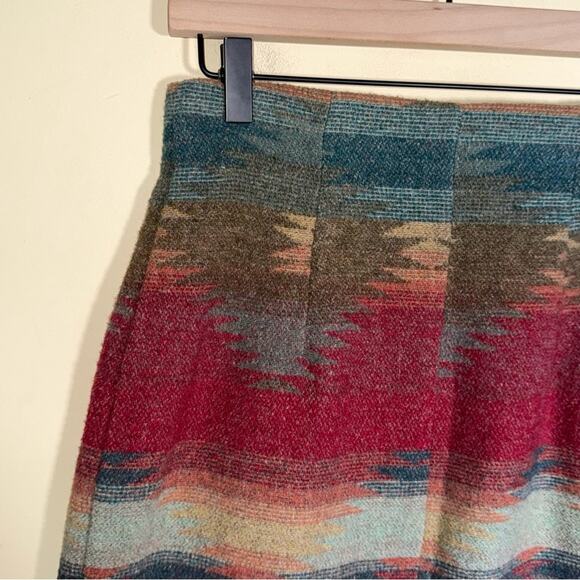 VINTAGE NO 4 EXP JEANS wool blend southwestern wrap midi skirt Italian made 7/8 - Picture 7 of 7